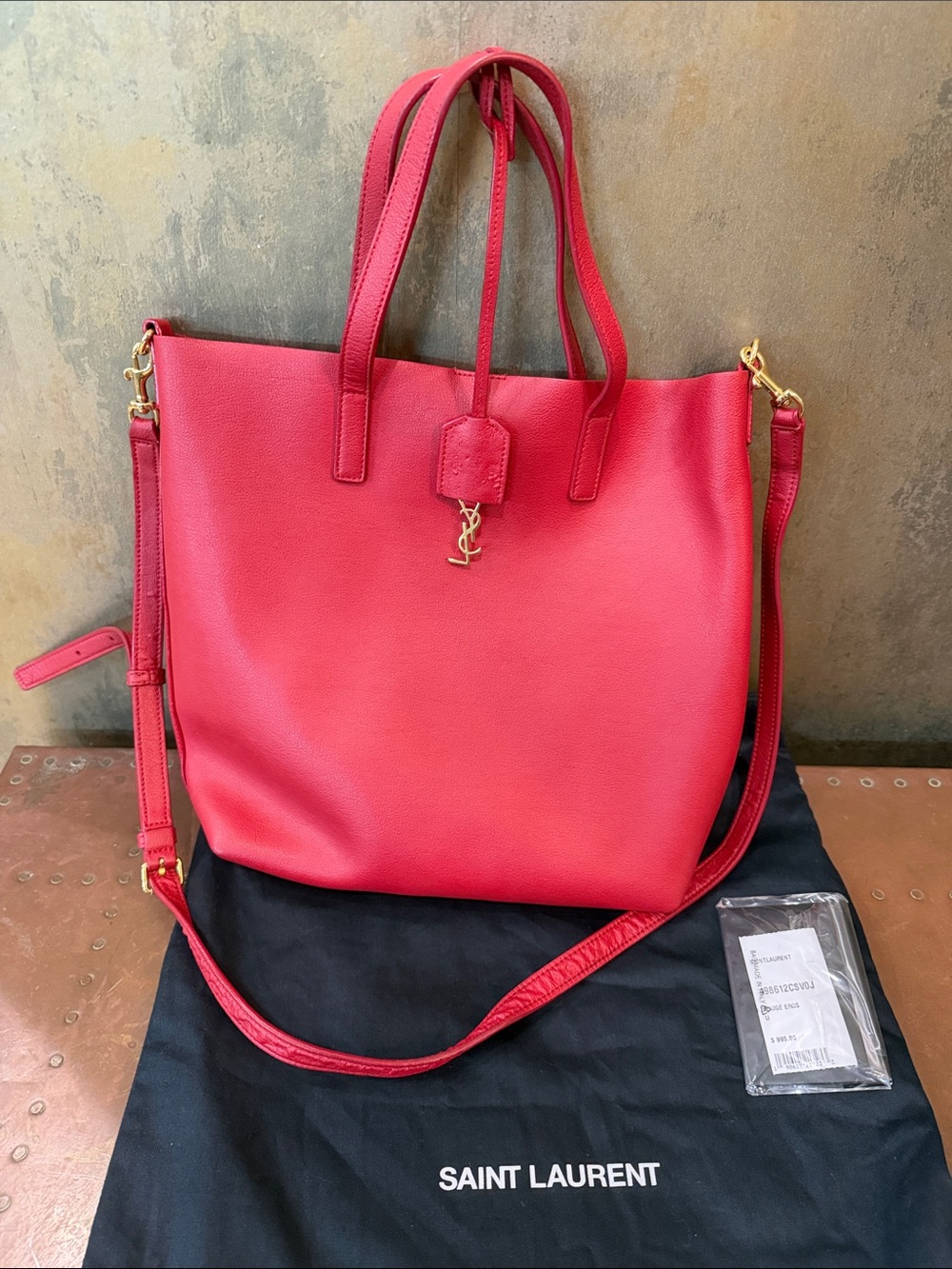 Saint Laurent Toy Leather Shopper Tote with Detachable Strap - Picture 1 of 15